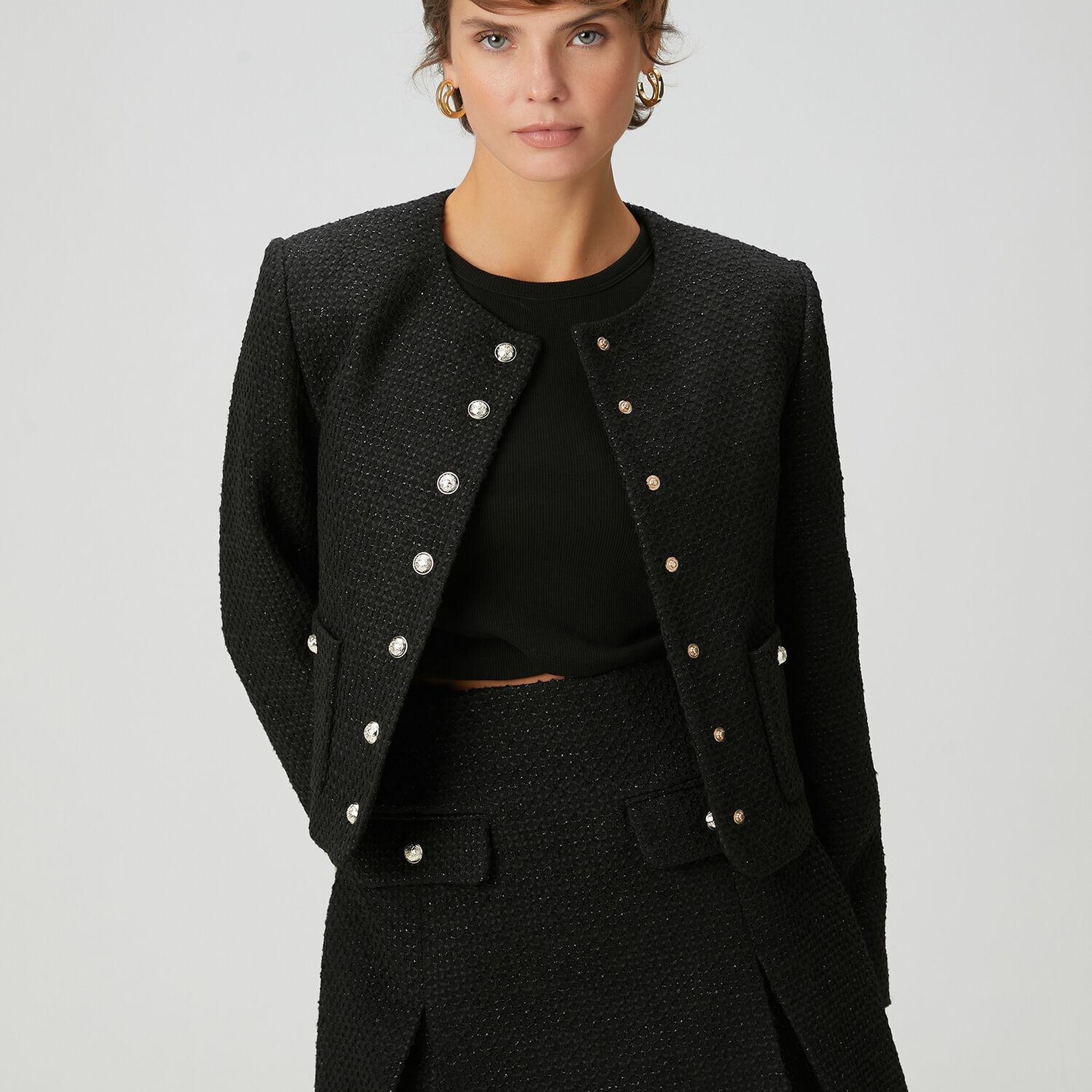 Beymen Club Kadın Siyah Tweed Ceket