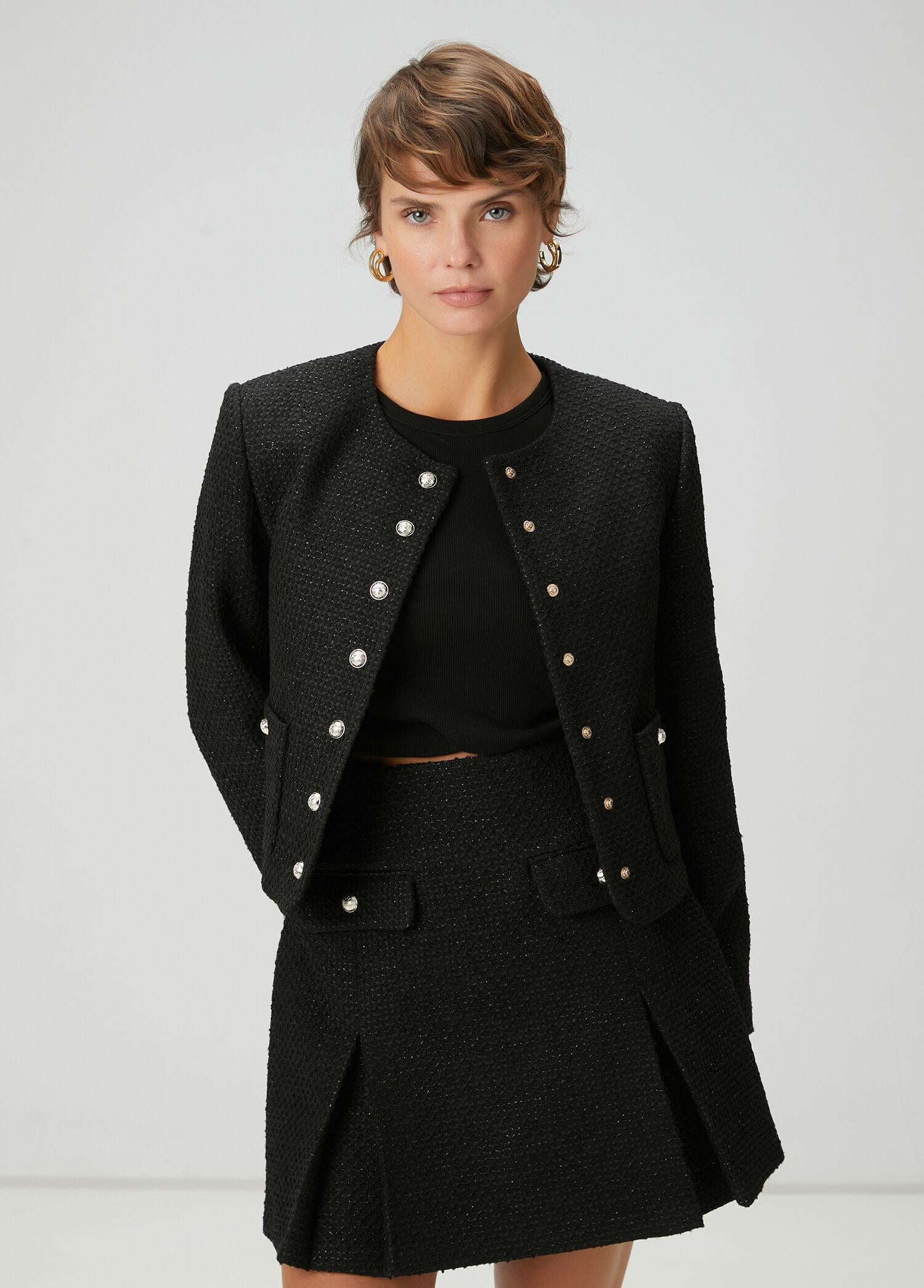  Beymen Club Kadın Siyah Tweed Ceket