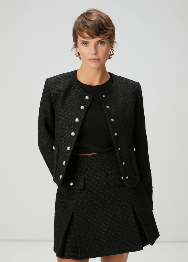  Beymen Club Kadın Siyah Tweed Ceket