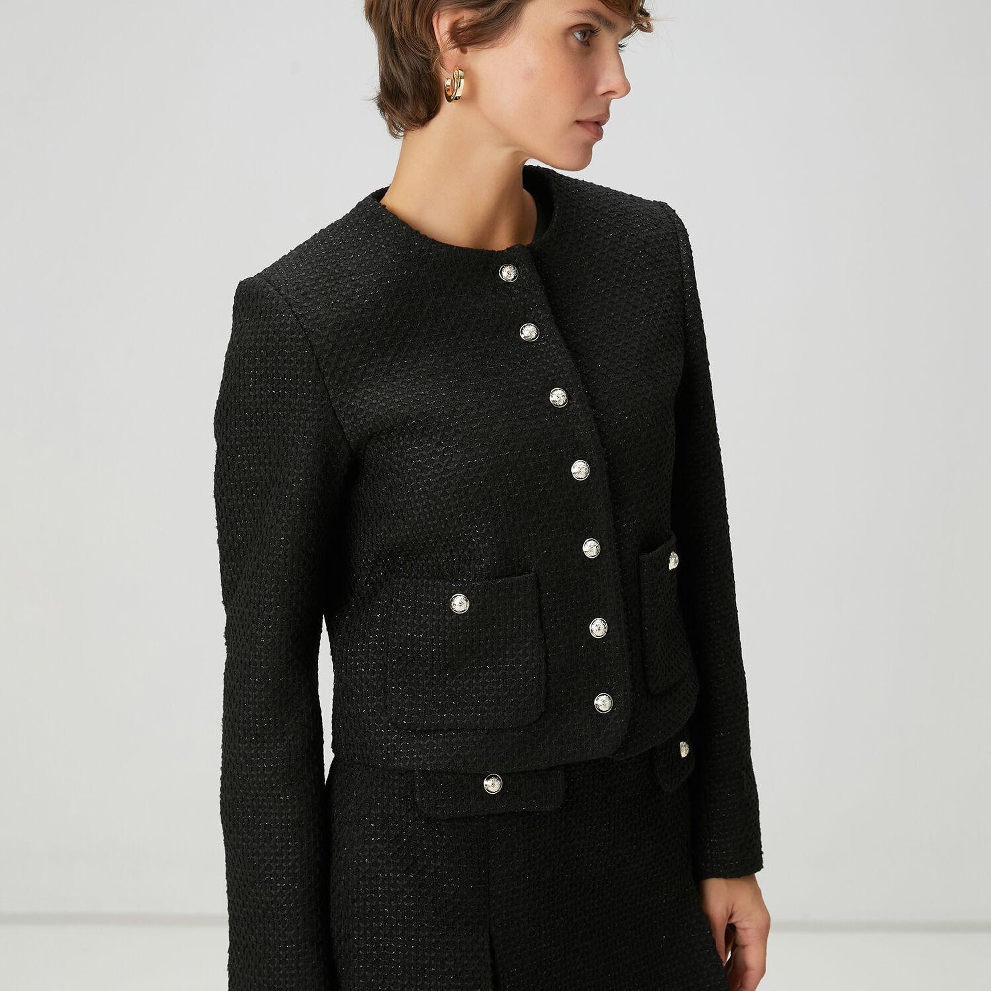 Beymen Club Kadın Siyah Tweed Ceket