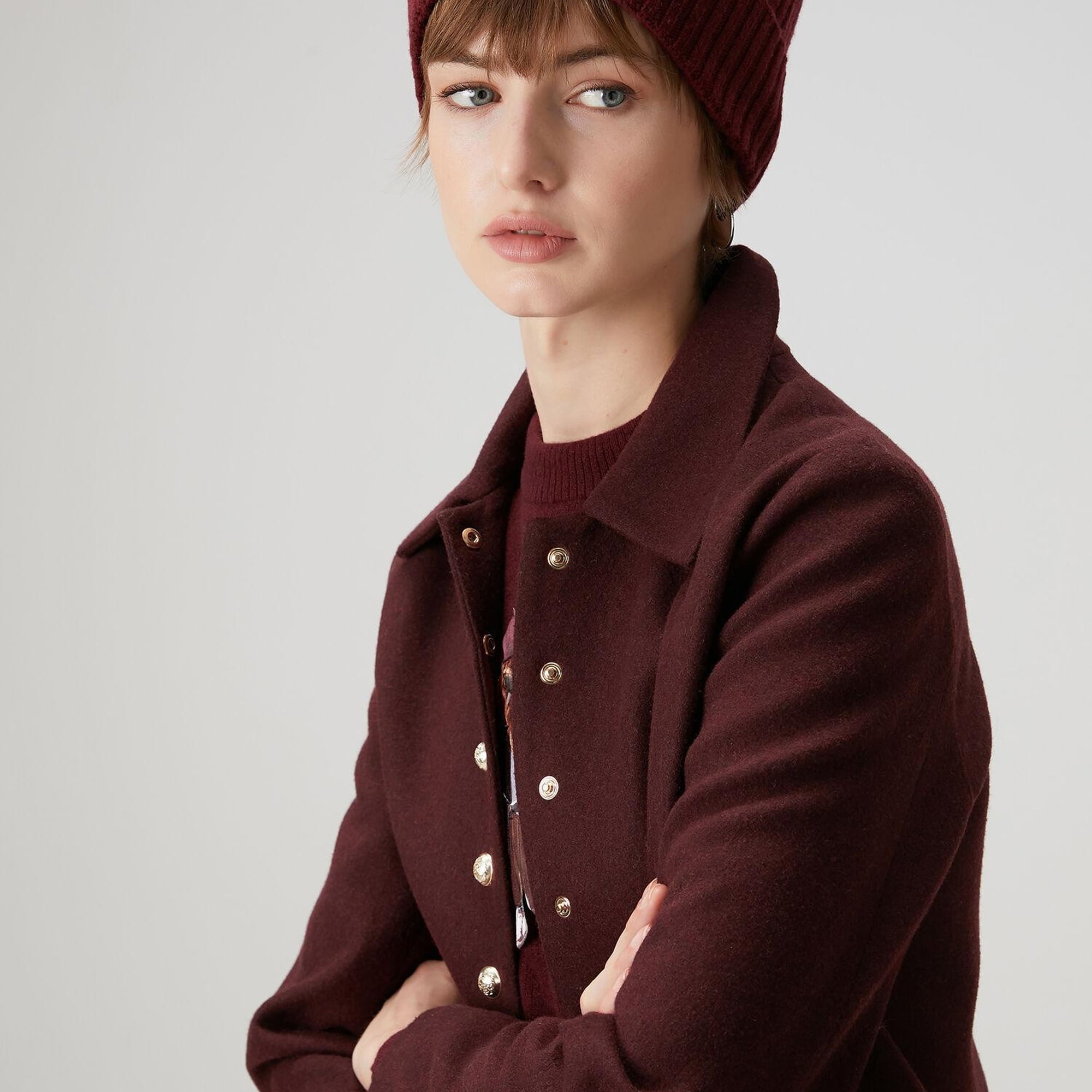 Beymen Club Kadın Bordo Yün Ceket