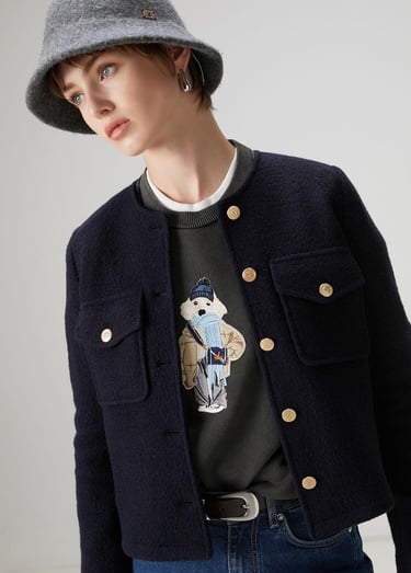  Beymen Club Kadın Lacivert Yün Ceket