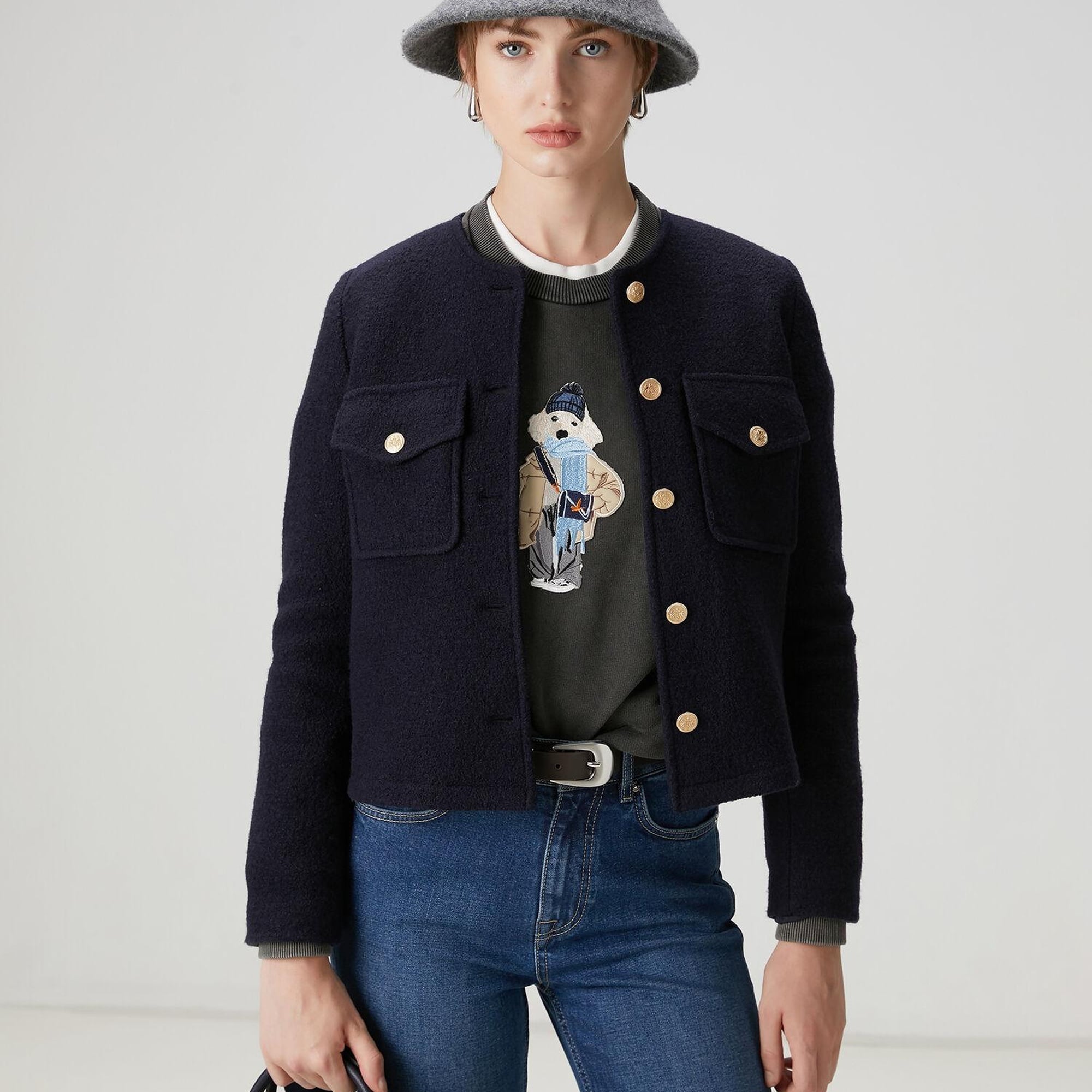 Beymen Club Kadın Lacivert Yün Ceket