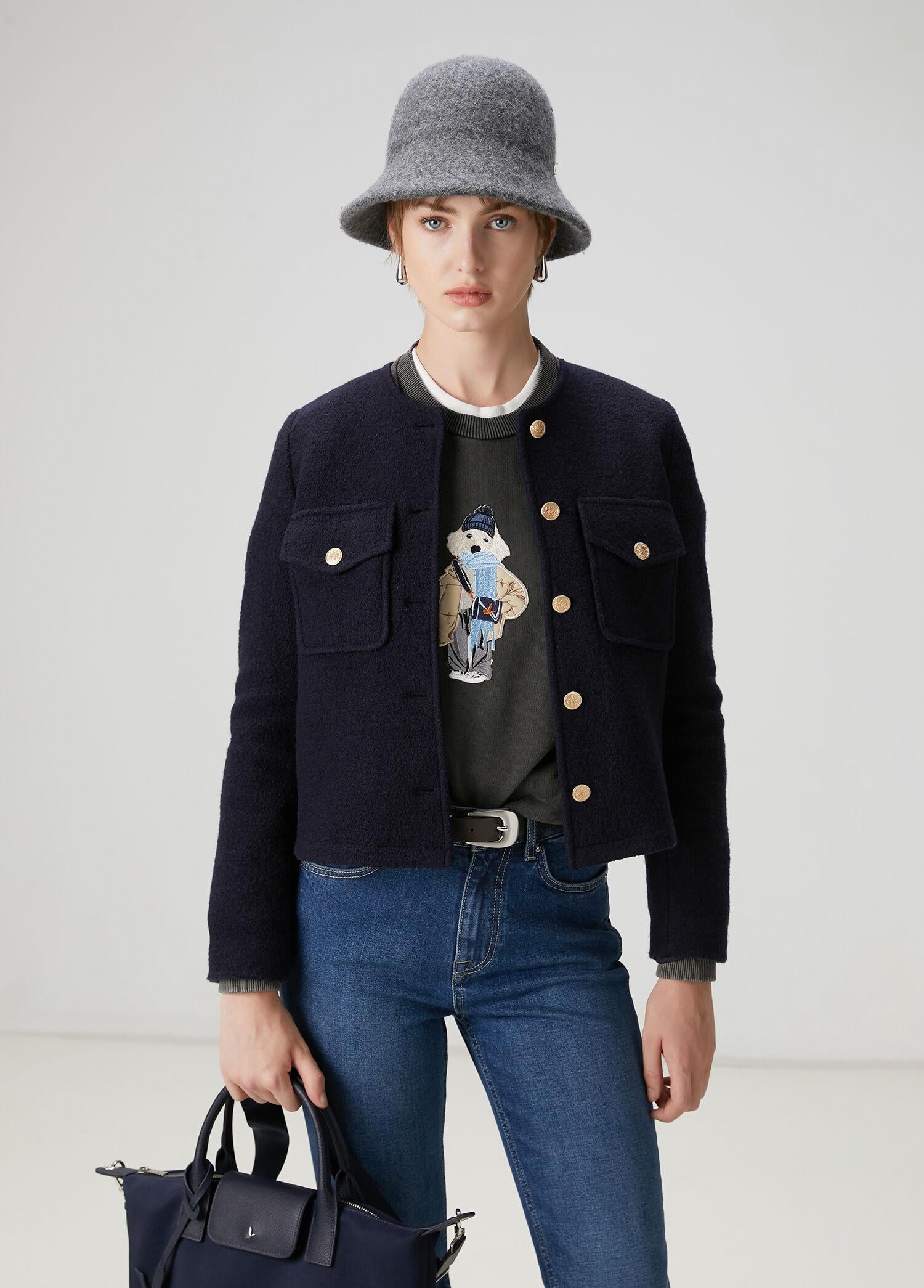  Beymen Club Kadın Lacivert Yün Ceket