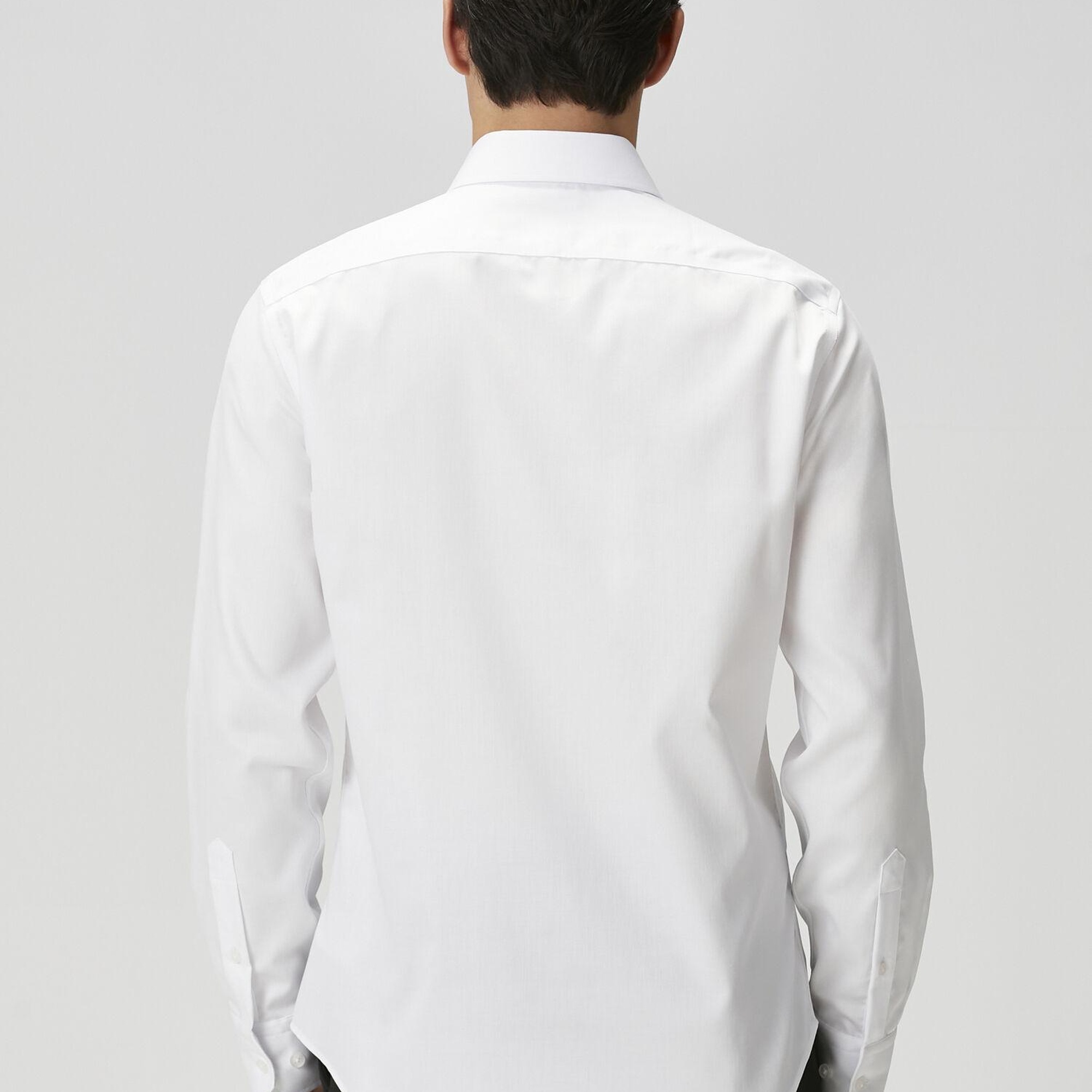 Beymen Club Erkek Slim Fit Beyaz Armürlü Non-iron Gömlek