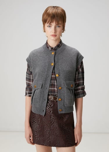  Beymen Club Kadın Gri Melanj Triko Yelek