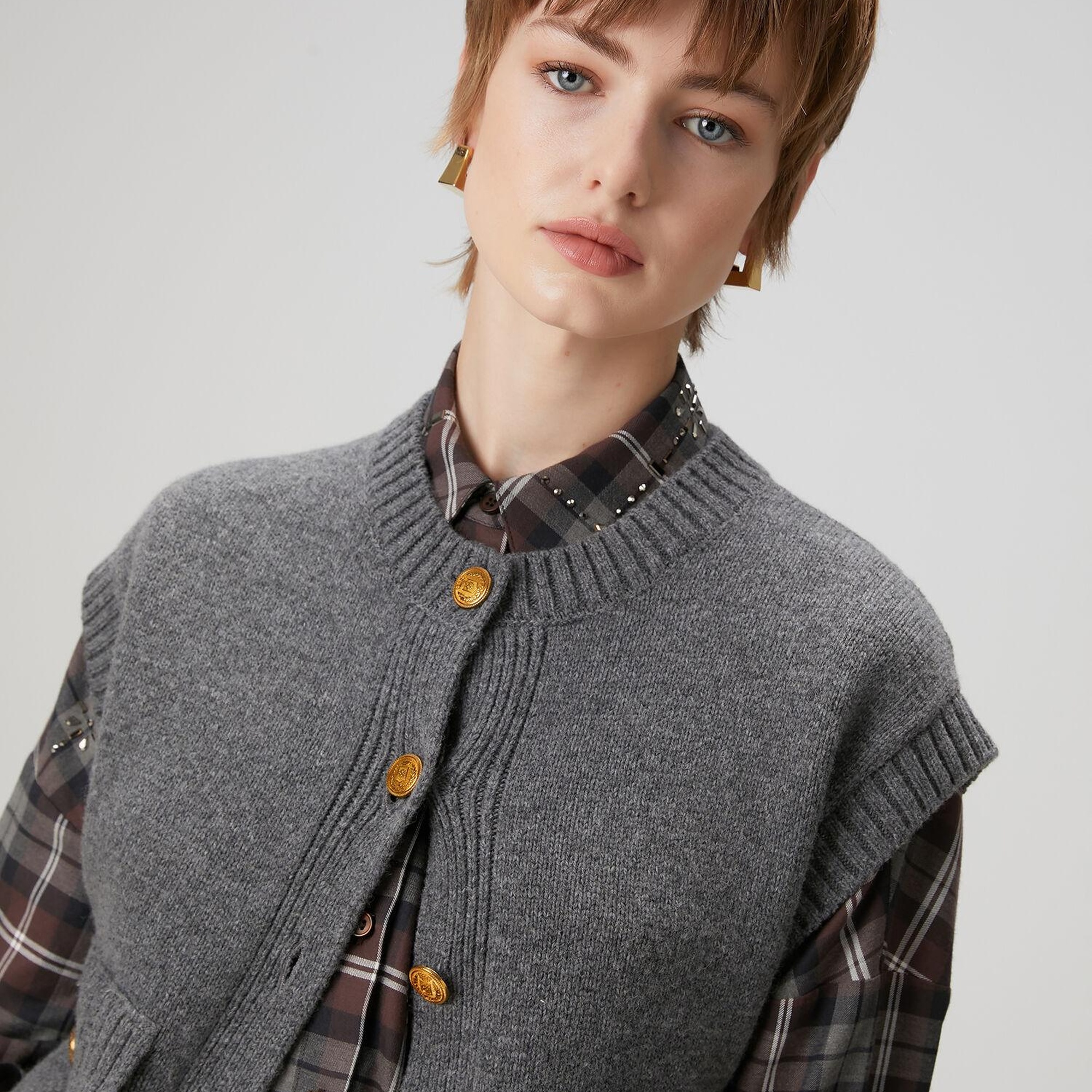 Beymen Club Kadın Gri Melanj Triko Yelek