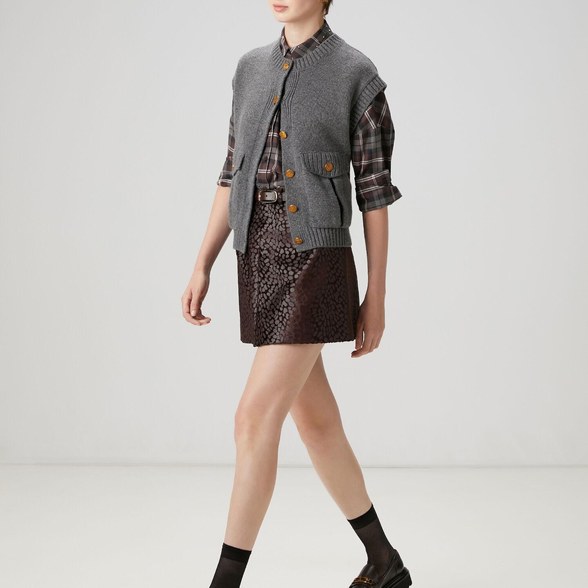 Beymen Club Kadın Gri Melanj Triko Yelek