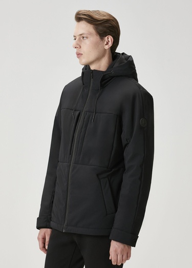  Beymen Club Erkek Siyah Kapüşonlu Mont