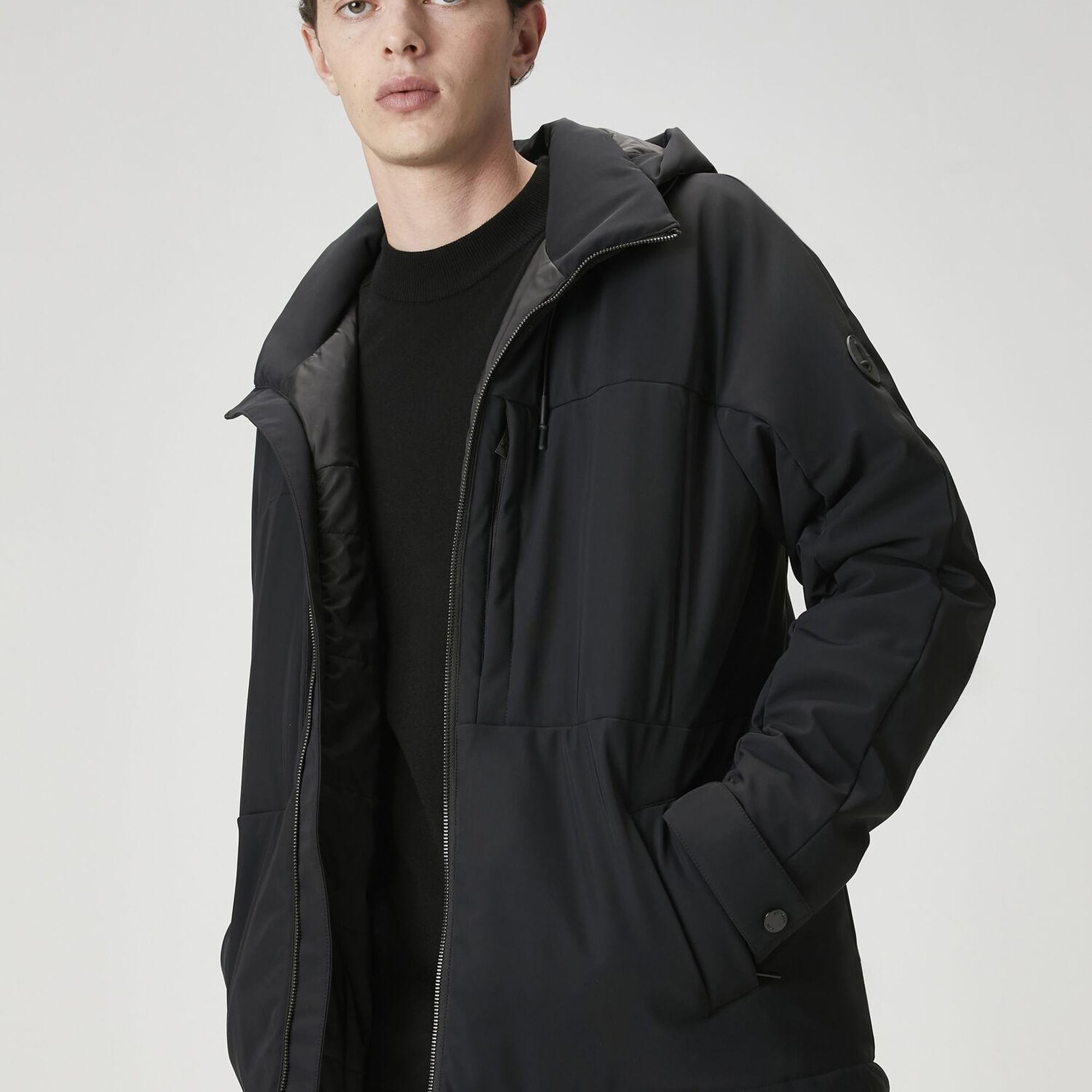 Beymen Club Erkek Siyah Kapüşonlu Mont