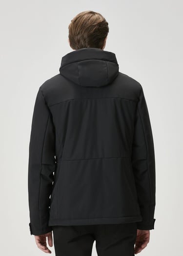 Beymen Club Erkek Siyah Kapüşonlu Mont