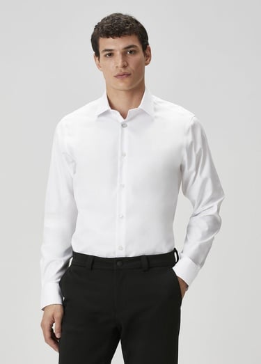  Beymen Club Erkek Comfort Fit Beyaz Klasik Non-iron Oxford Gömlek