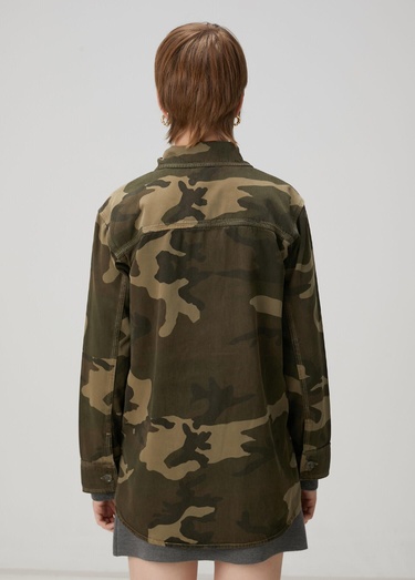  Beymen Club Kadın Kamuflaj Desenli Denim Ceket