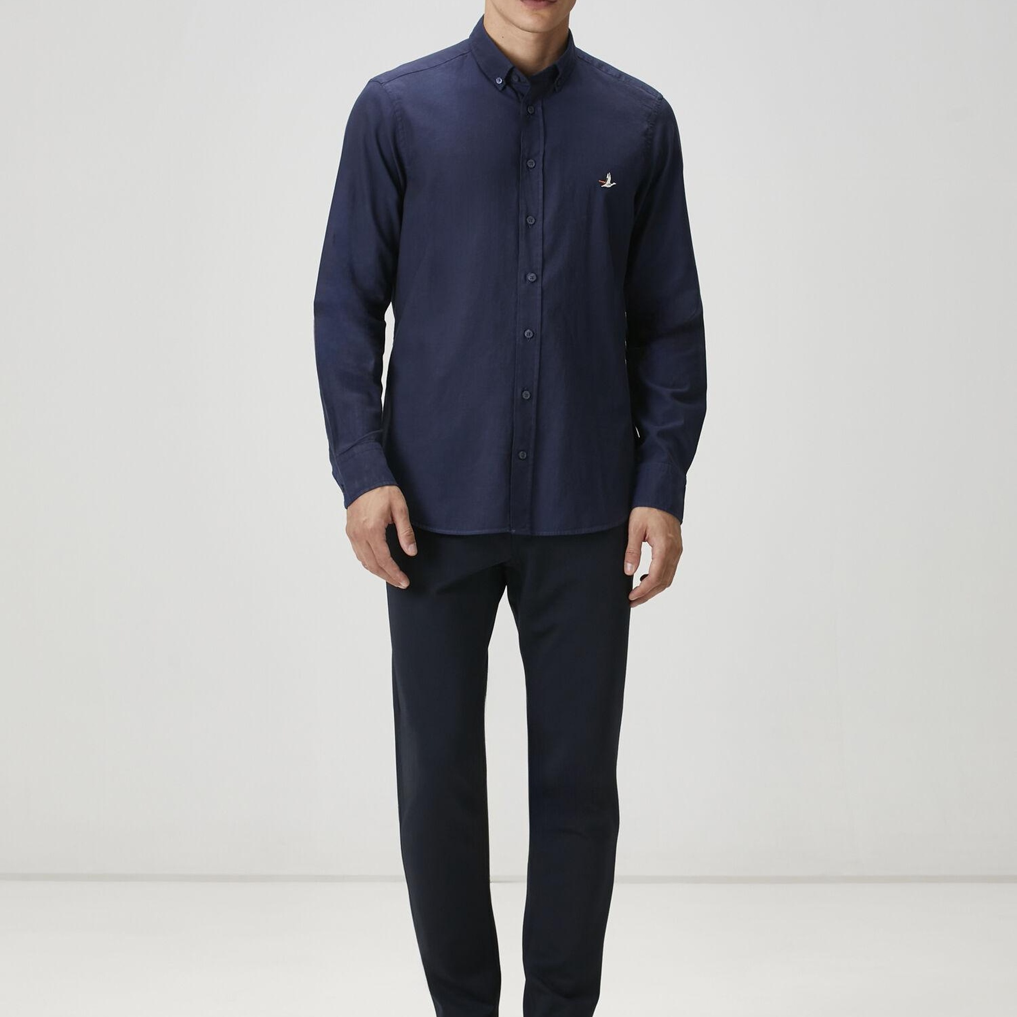 Beymen Club Erkek Slim Fit Lacivert Oxford Gömlek