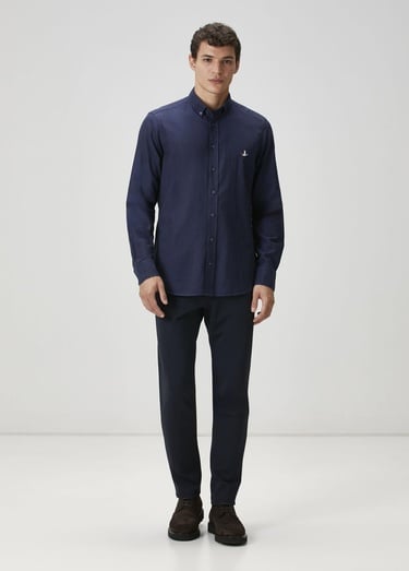  Beymen Club Erkek Slim Fit Lacivert Oxford Gömlek