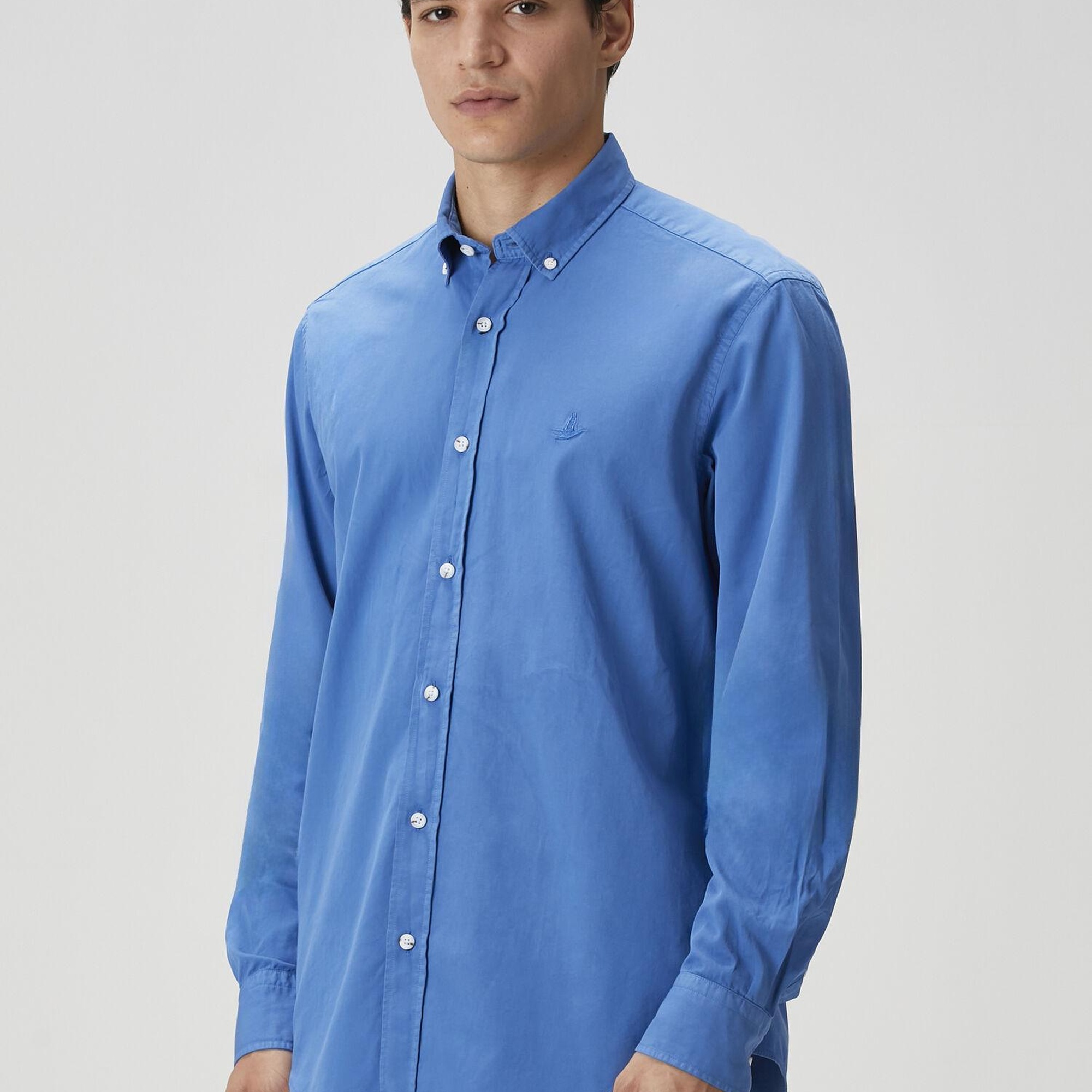 Beymen Club Erkek Comfort Fit Mavi Gabardin Doku Gömlek