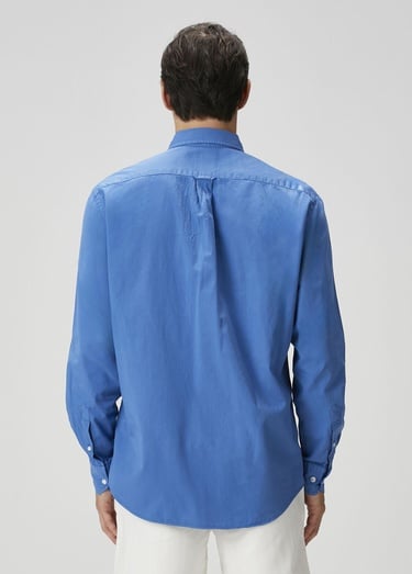  Beymen Club Erkek Comfort Fit Mavi Gabardin Doku Gömlek