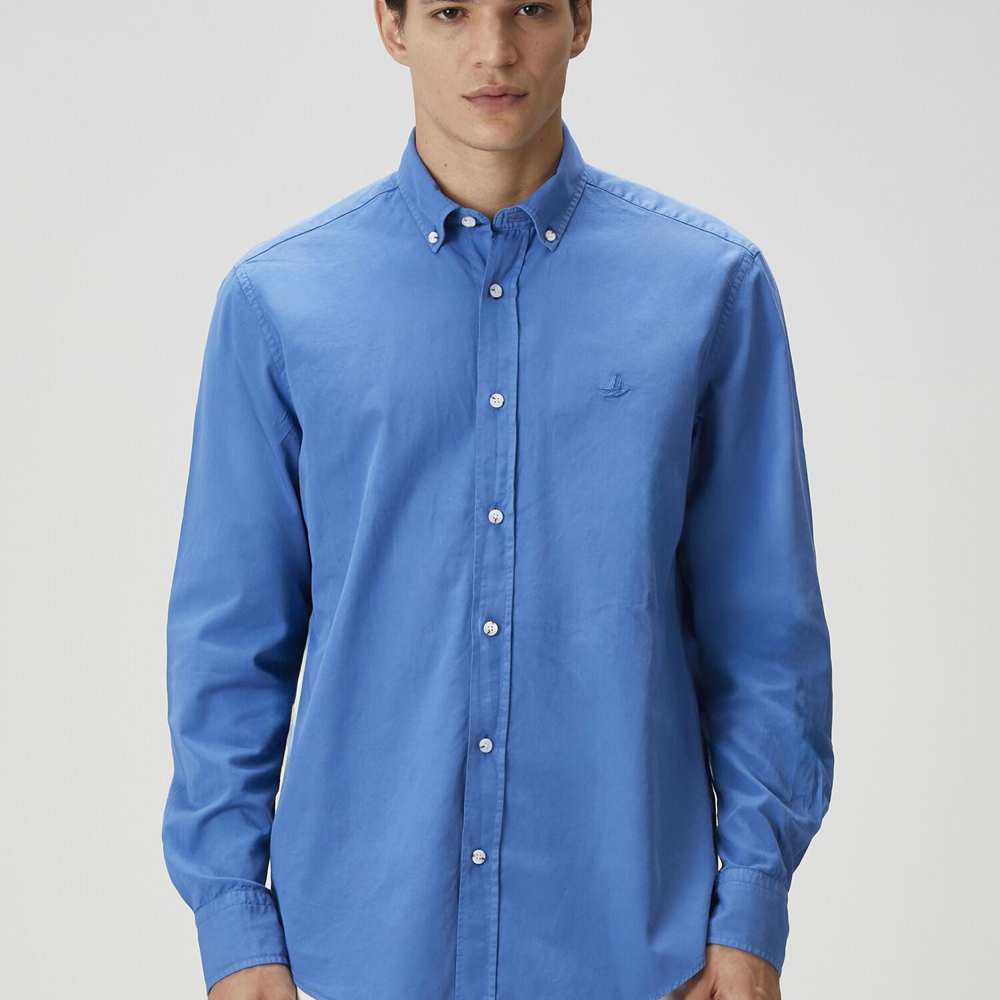 Beymen Club Erkek Comfort Fit Mavi Gabardin Doku Gömlek