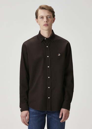  Beymen Club Erkek Comfort Fit Kahverengi Dokulu Gömlek