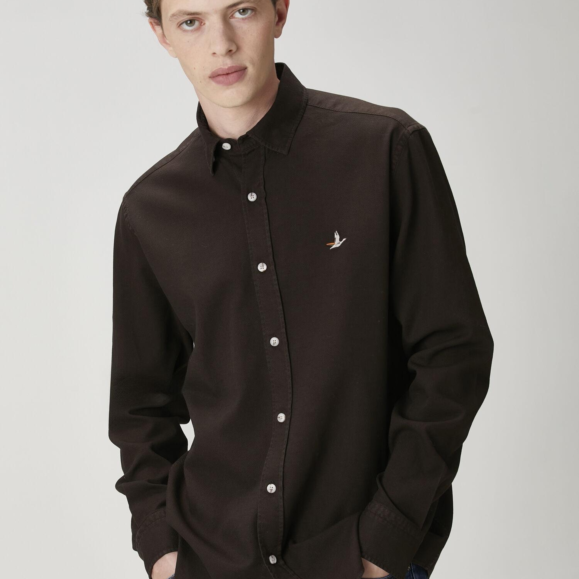 Beymen Club Erkek Comfort Fit Kahverengi Dokulu Gömlek