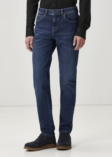  Beymen Club Erkek Mavi Yıkamalı Slim Fit Jean Pantolon