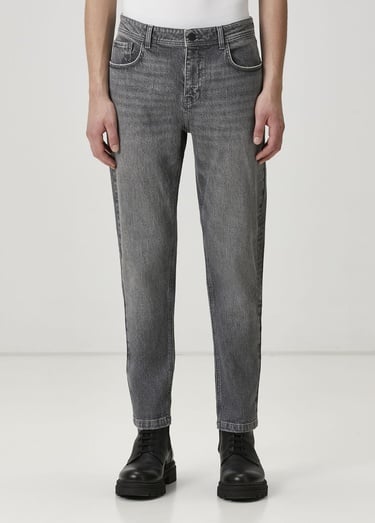  Beymen Club Erkek Gri Yıkamalı Tapered Fit Jean Pantolon