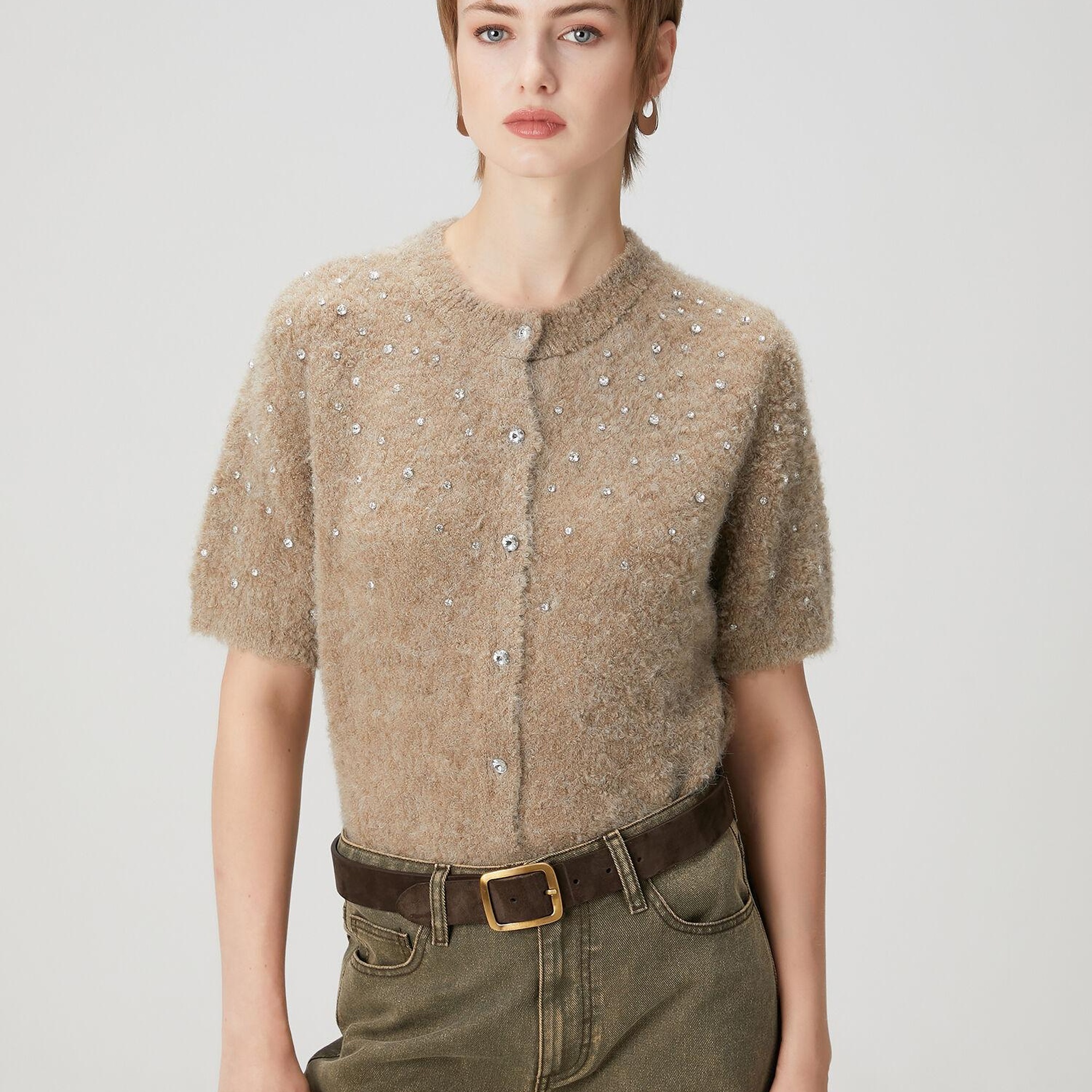 Beymen Club Kadın Vizon Taş İşlemeli Hırka