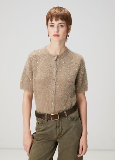  Beymen Club Kadın Vizon Taş İşlemeli Hırka