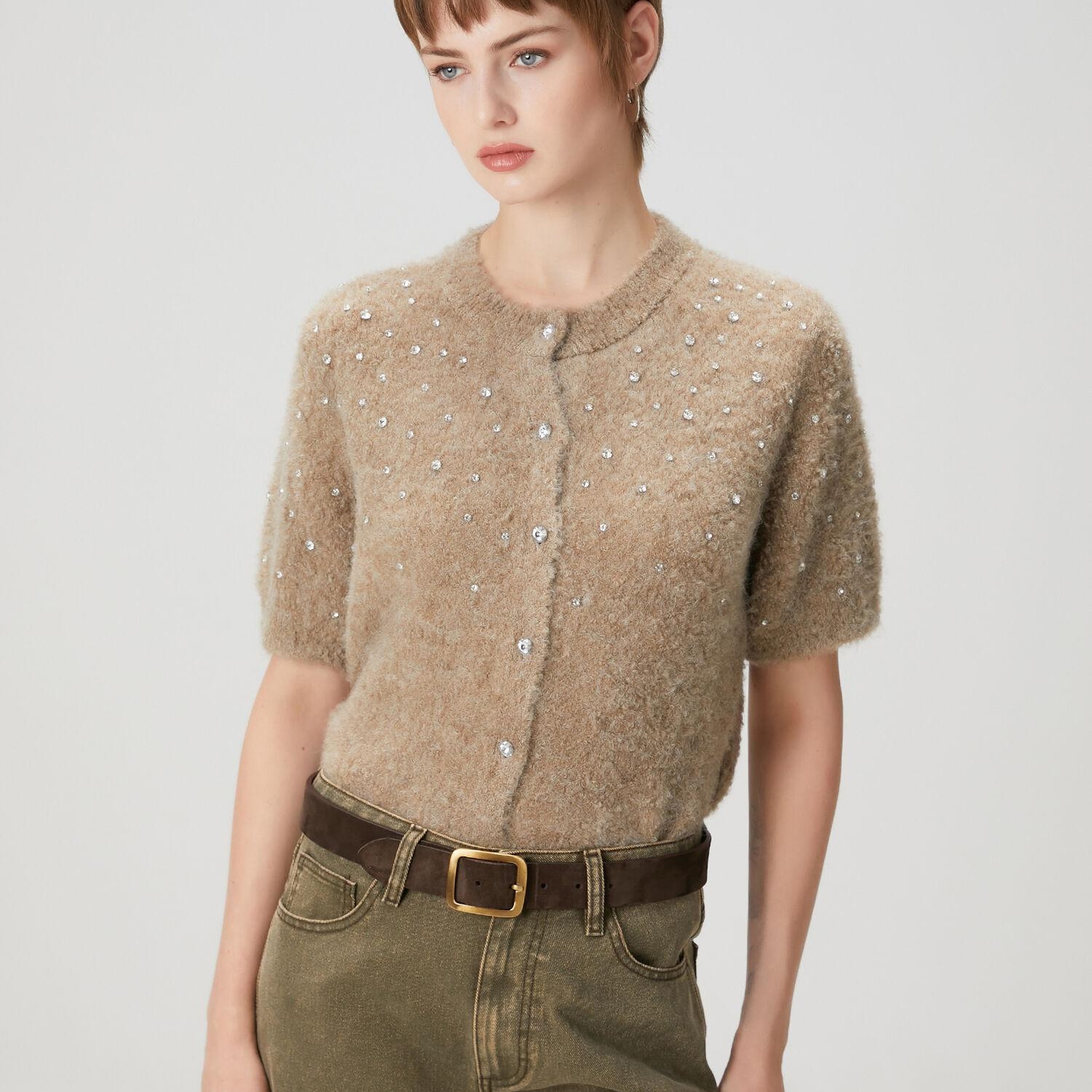 Beymen Club Kadın Vizon Taş İşlemeli Hırka