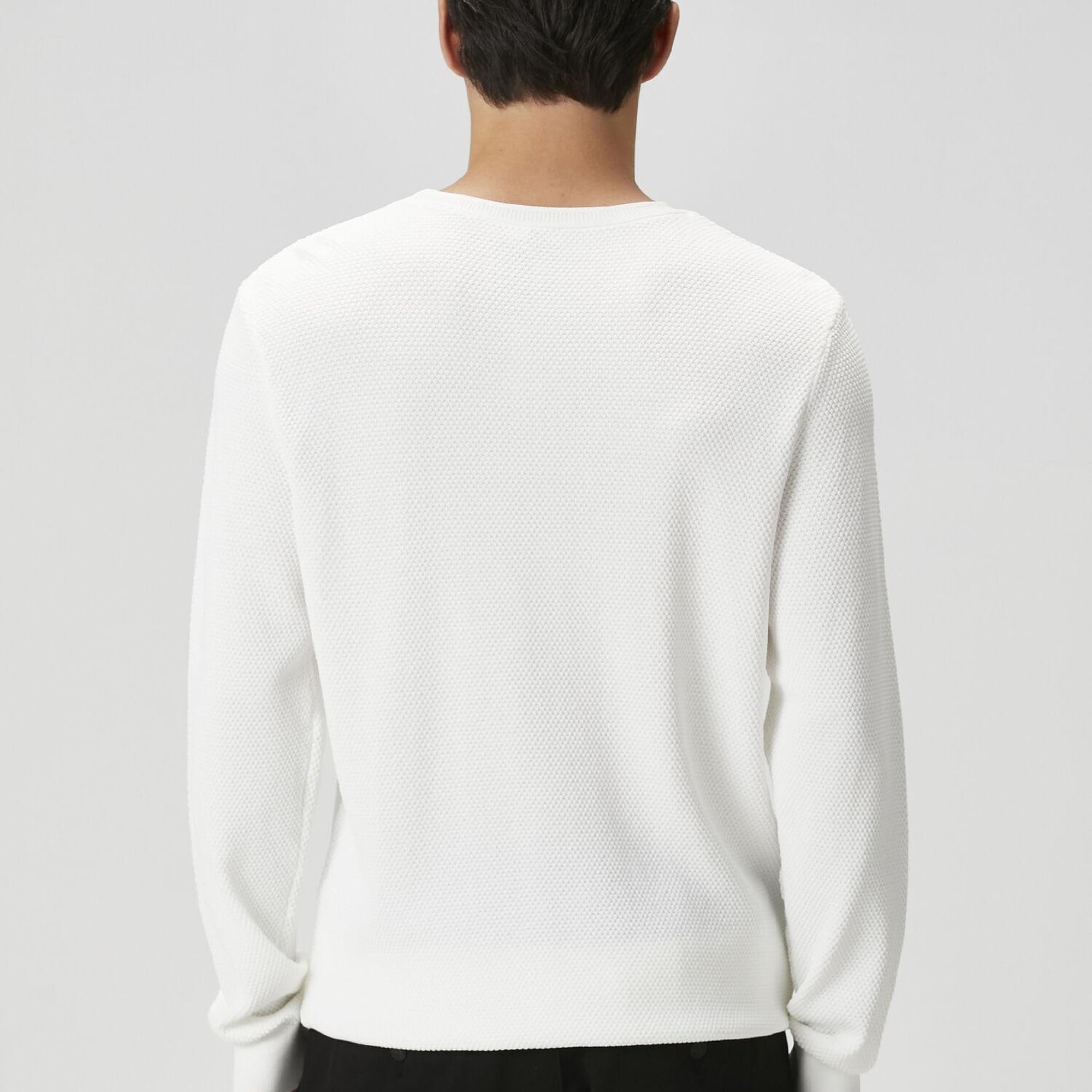 Beymen Club Erkek Kırık Beyaz Petek Örgü Dokulu Kazak