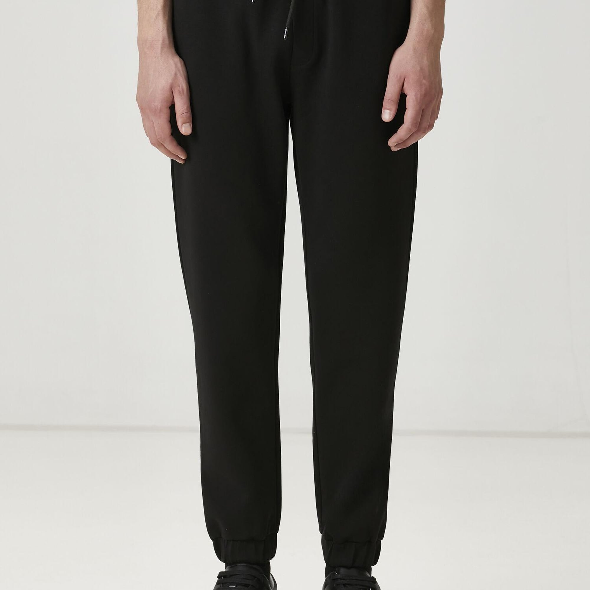 Beymen Club Erkek Siyah Beli Kordonlu Jogger Eşofman Altı