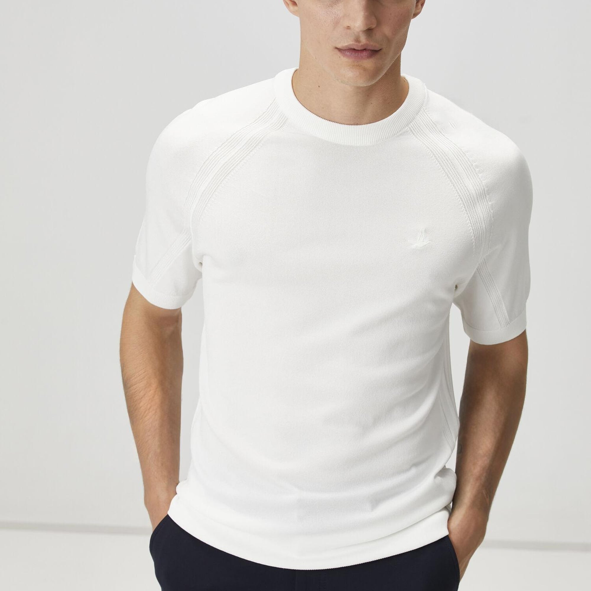 Beymen Club Erkek Kırık Beyaz Kısa Kollu Kazak