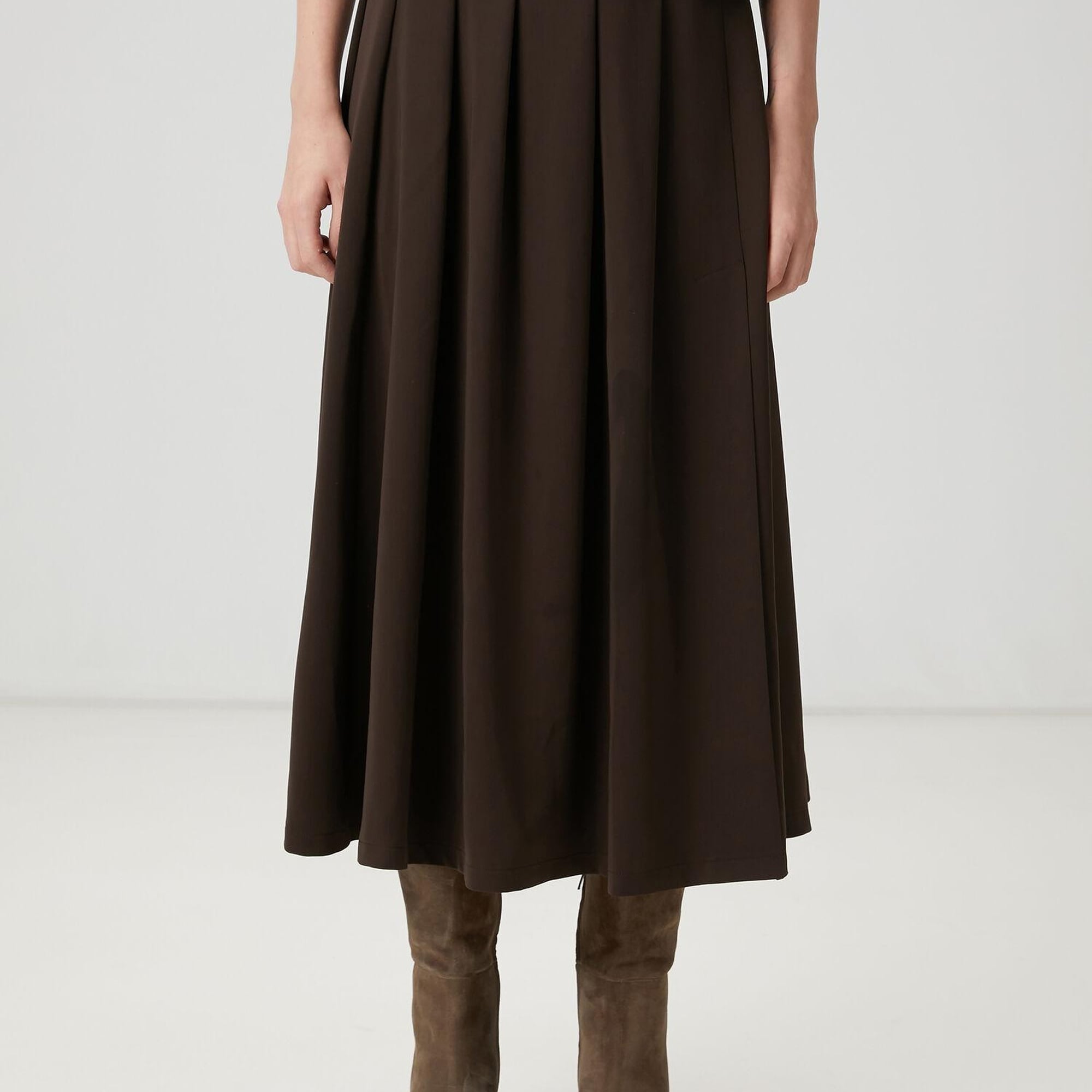 Beymen Club Kadın Kahverengi Pileli Midi Etek