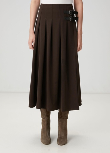  Beymen Club Kadın Kahverengi Pileli Midi Etek