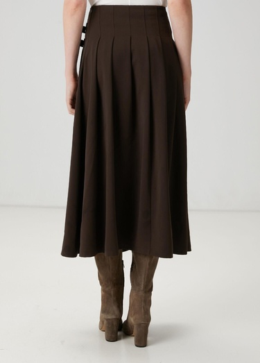  Beymen Club Kadın Kahverengi Pileli Midi Etek