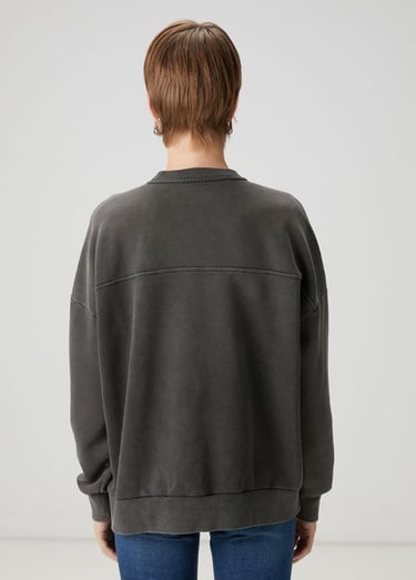  Beymen Club Kadın Antrasit Figür Nakışlı Sweatshirt