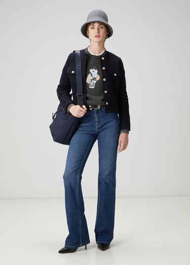  Beymen Club Kadın Antrasit Figür Nakışlı Sweatshirt