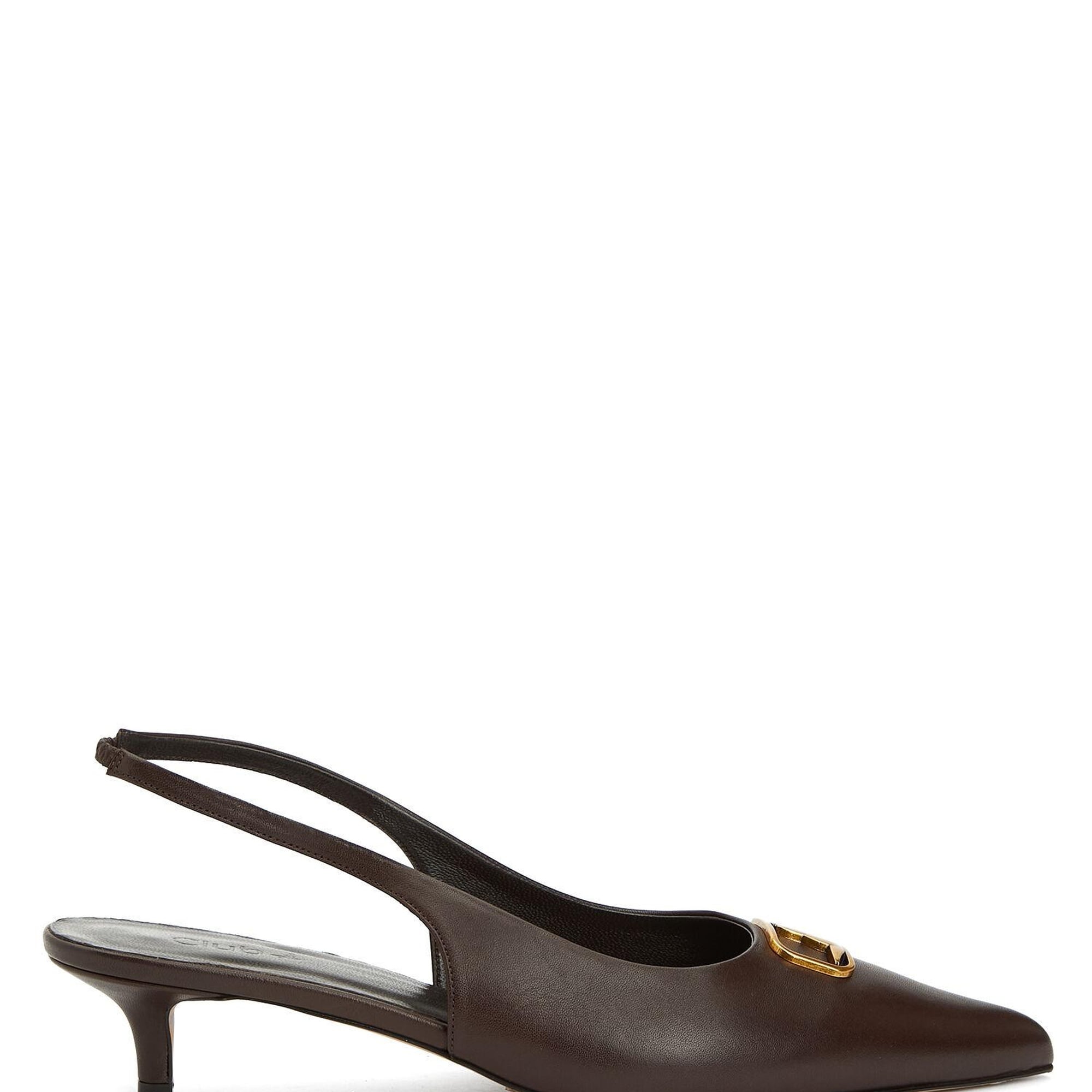 Beymen Club Kadın Kahverengi Kaz Logolu Deri Topuklu Ayakkabı