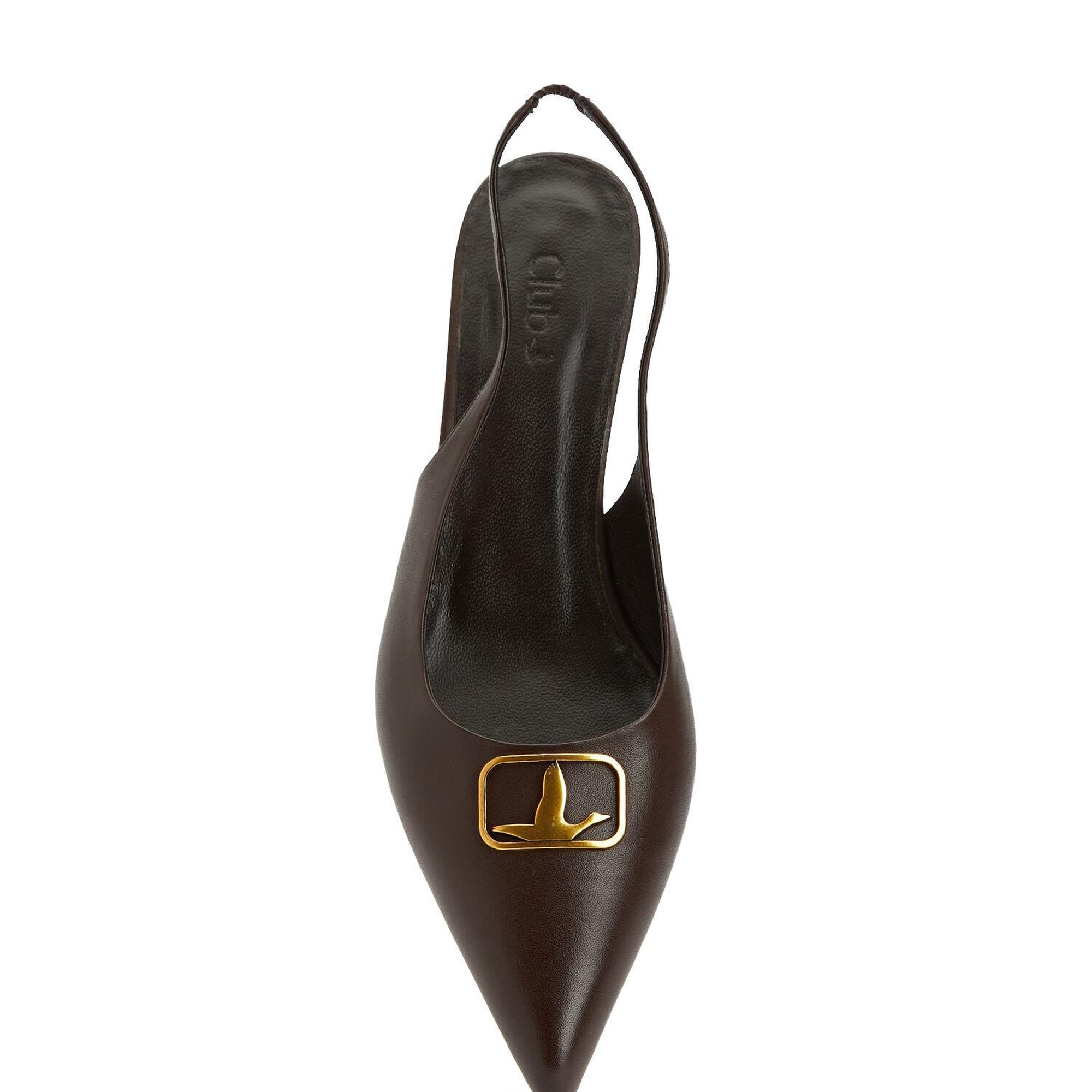 Beymen Club Kadın Kahverengi Kaz Logolu Deri Topuklu Ayakkabı