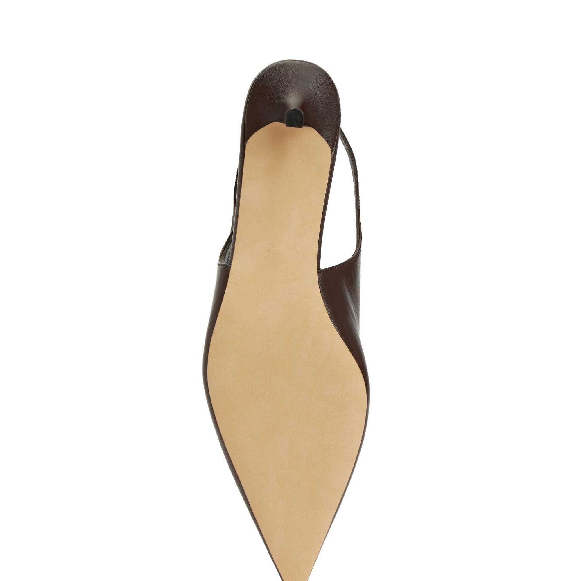 Beymen Club Kadın Kahverengi Kaz Logolu Deri Topuklu Ayakkabı