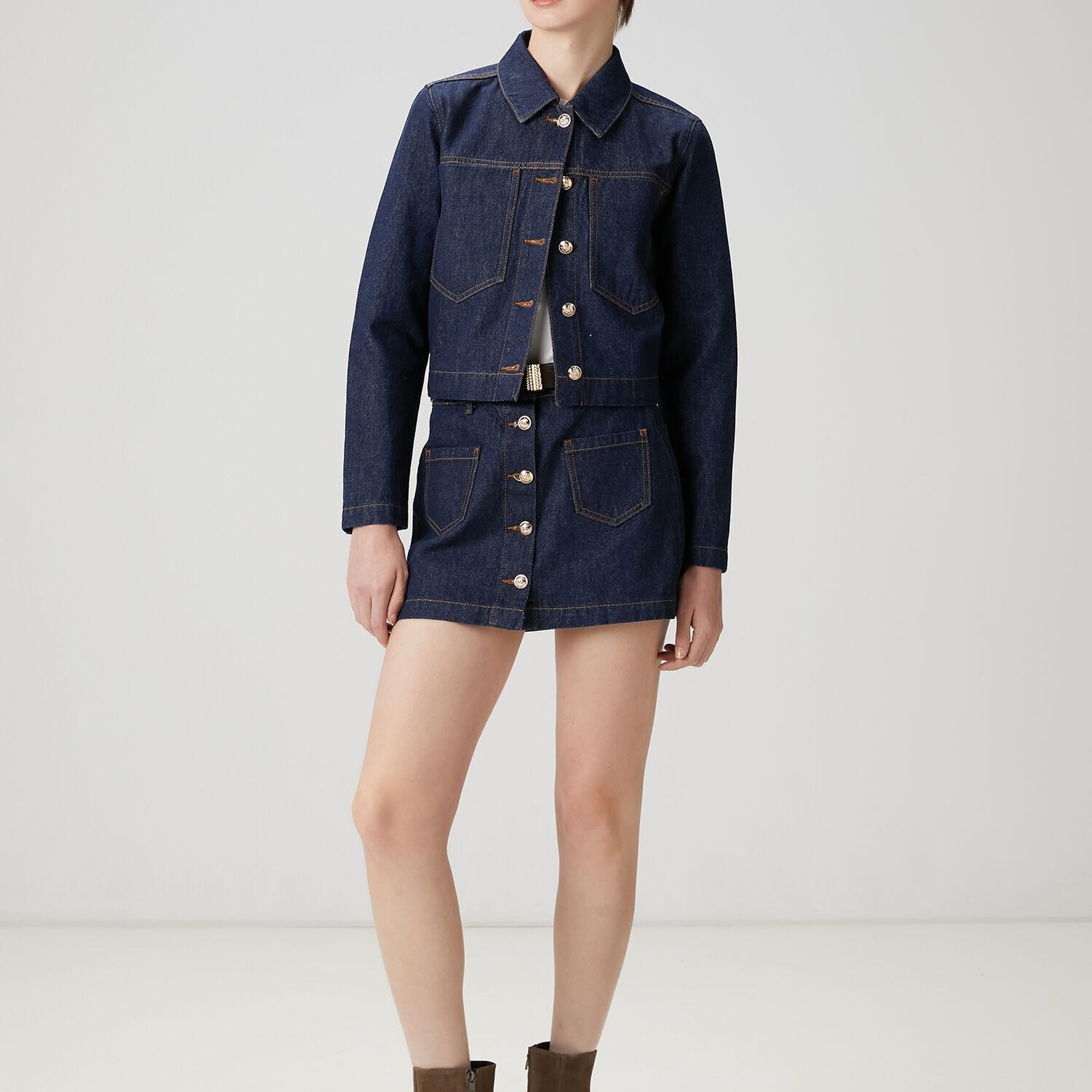 Beymen Club Kadın Lacivert Crop Denim Ceket