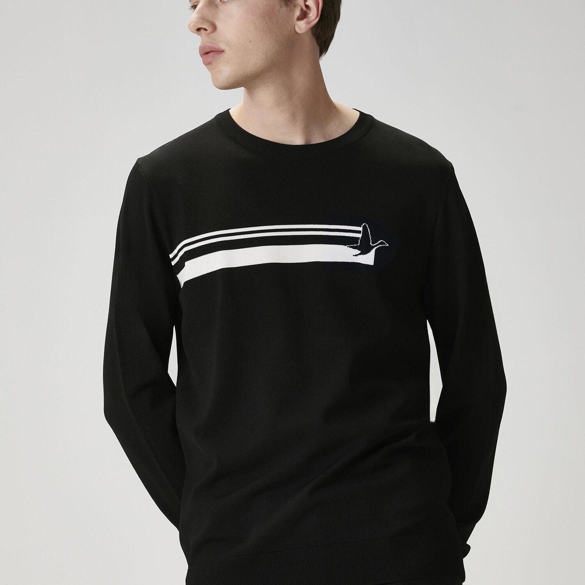 Beymen Club Erkek Siyah Logo Jakarlı Kazak