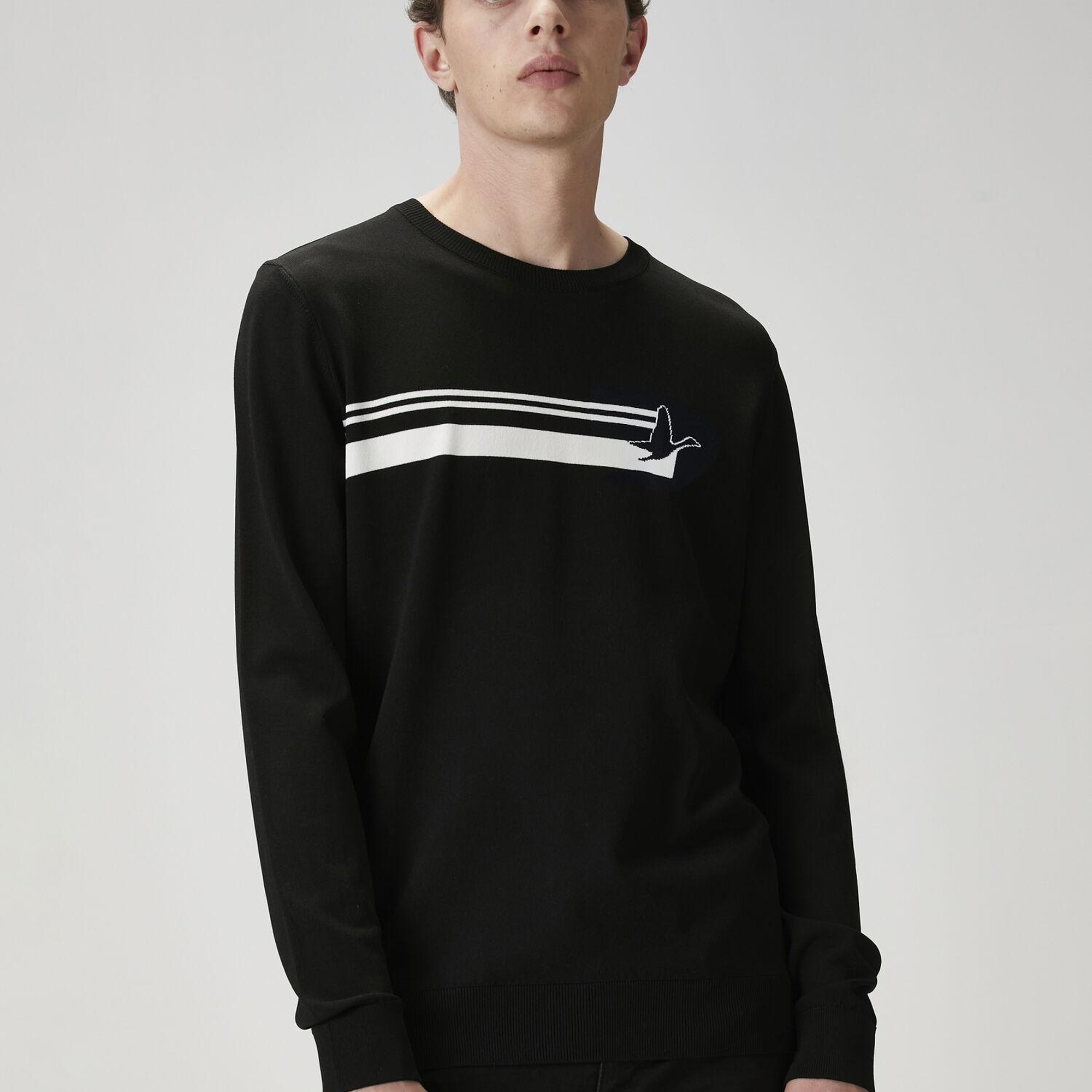 Beymen Club Erkek Siyah Logo Jakarlı Kazak