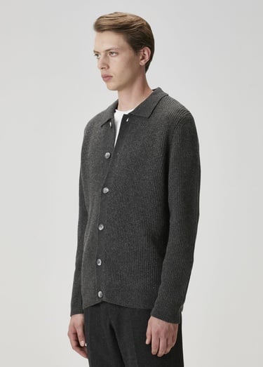  Beymen Club Erkek Gri Melanj Kaşmir Karışımlı Triko Hırka