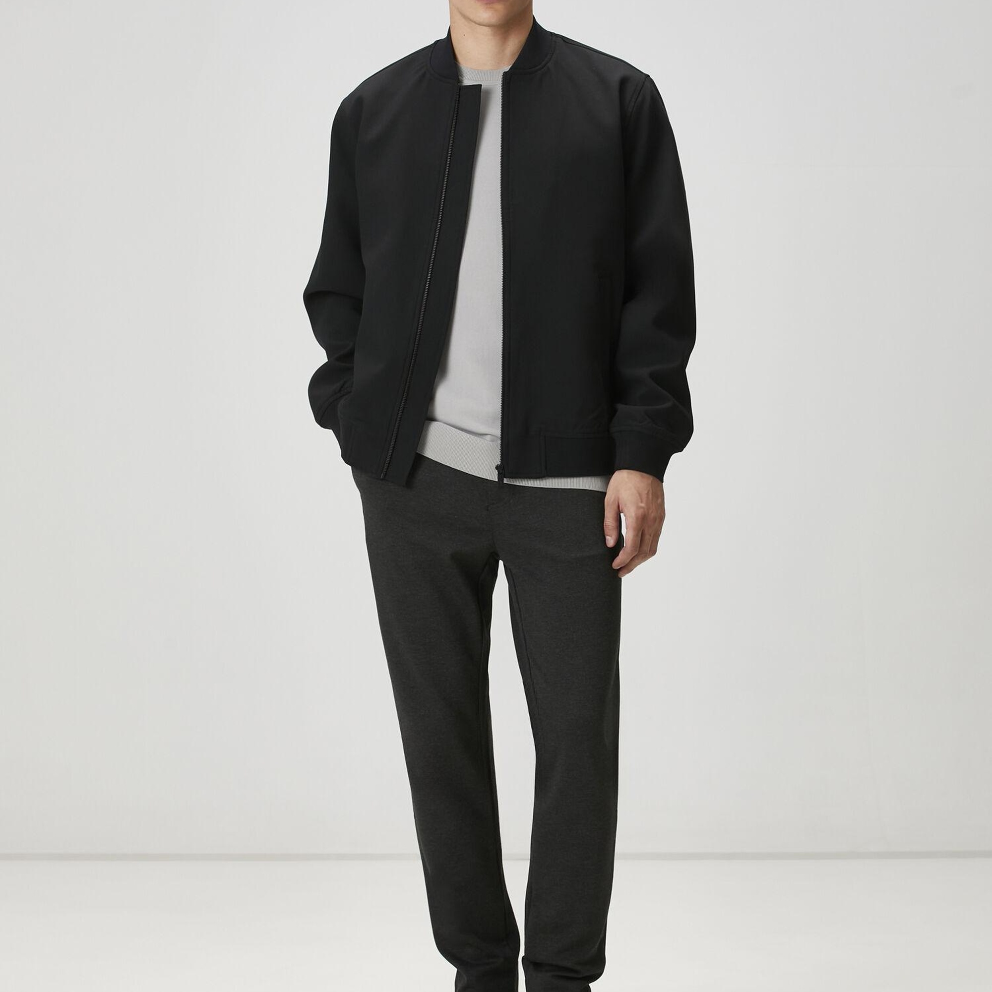 Beymen Club Erkek Slim Fit Antrasit Melanj Örme Pantolon