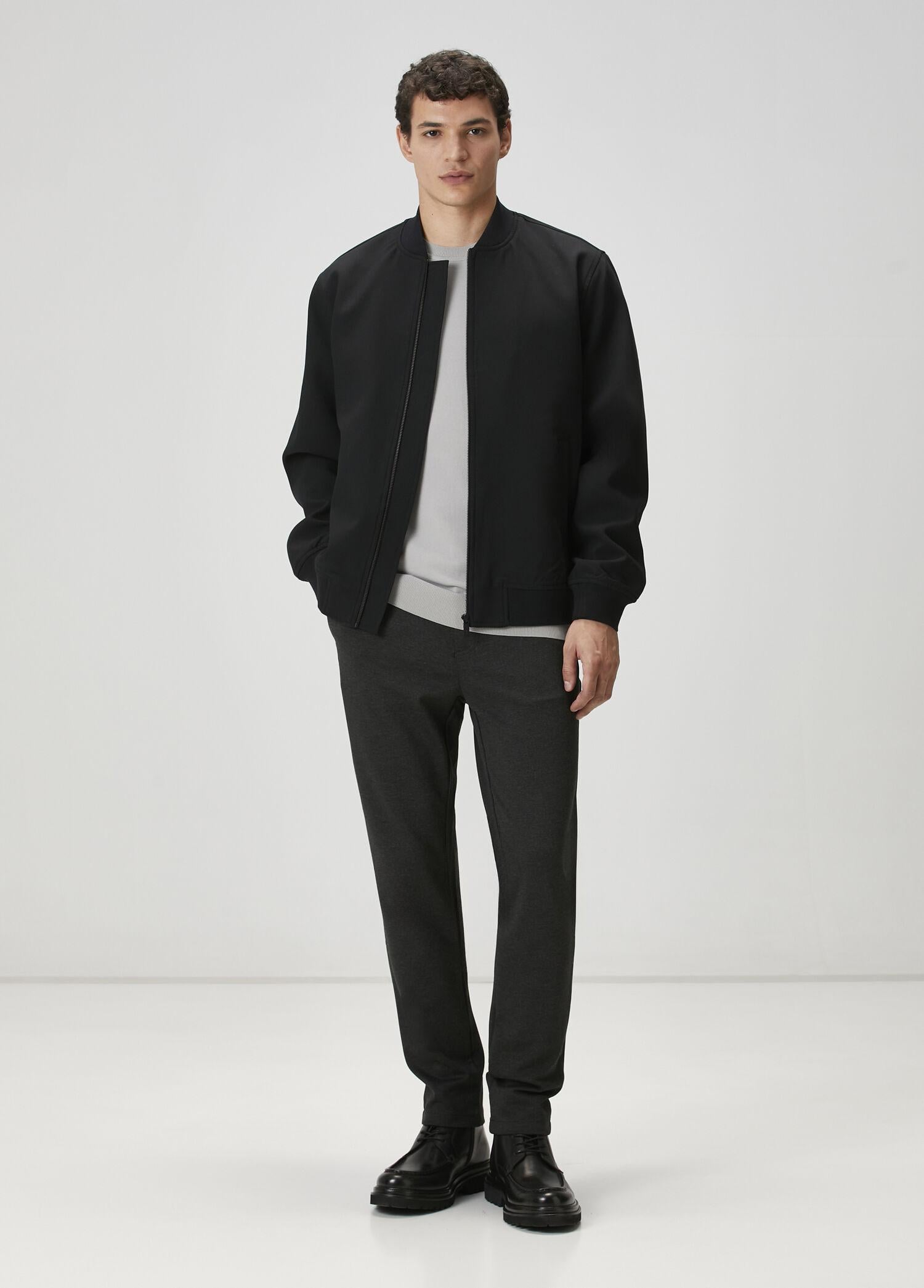  Beymen Club Erkek Slim Fit Antrasit Melanj Örme Pantolon