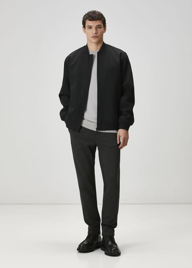  Beymen Club Erkek Slim Fit Antrasit Melanj Örme Pantolon