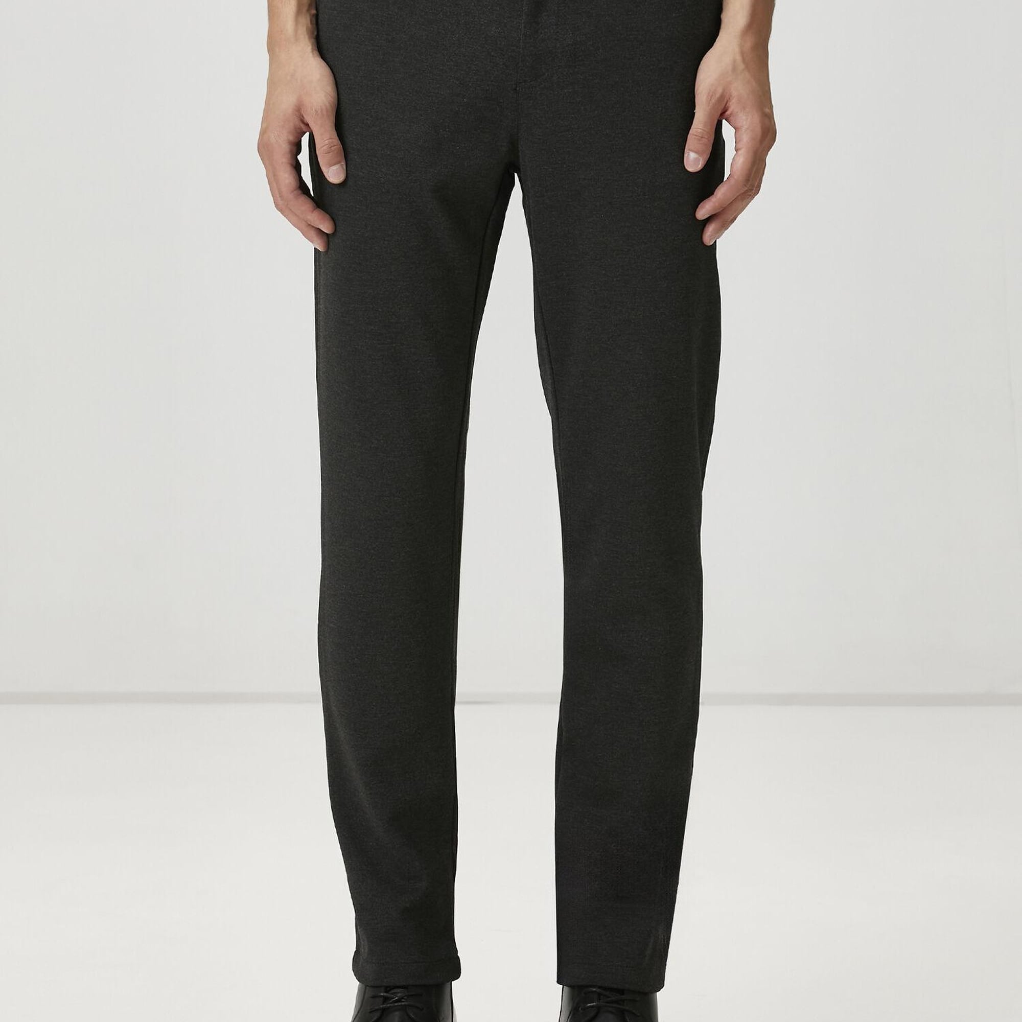 Beymen Club Erkek Slim Fit Antrasit Melanj Örme Pantolon