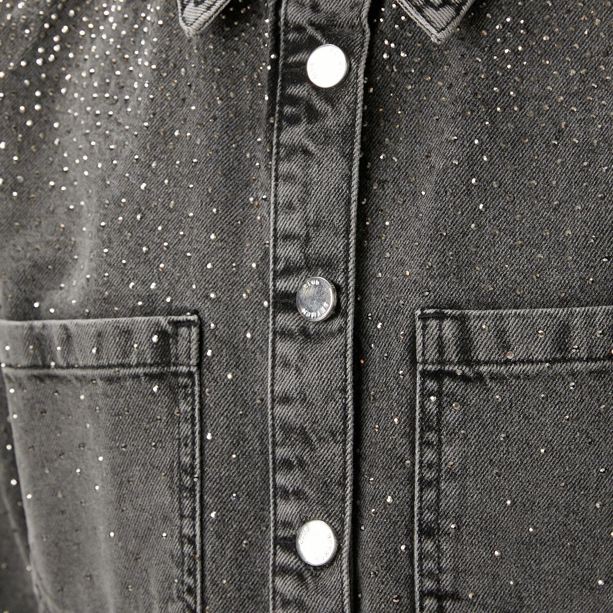 Beymen Club Kadın Gri Taşlı Denim Ceket