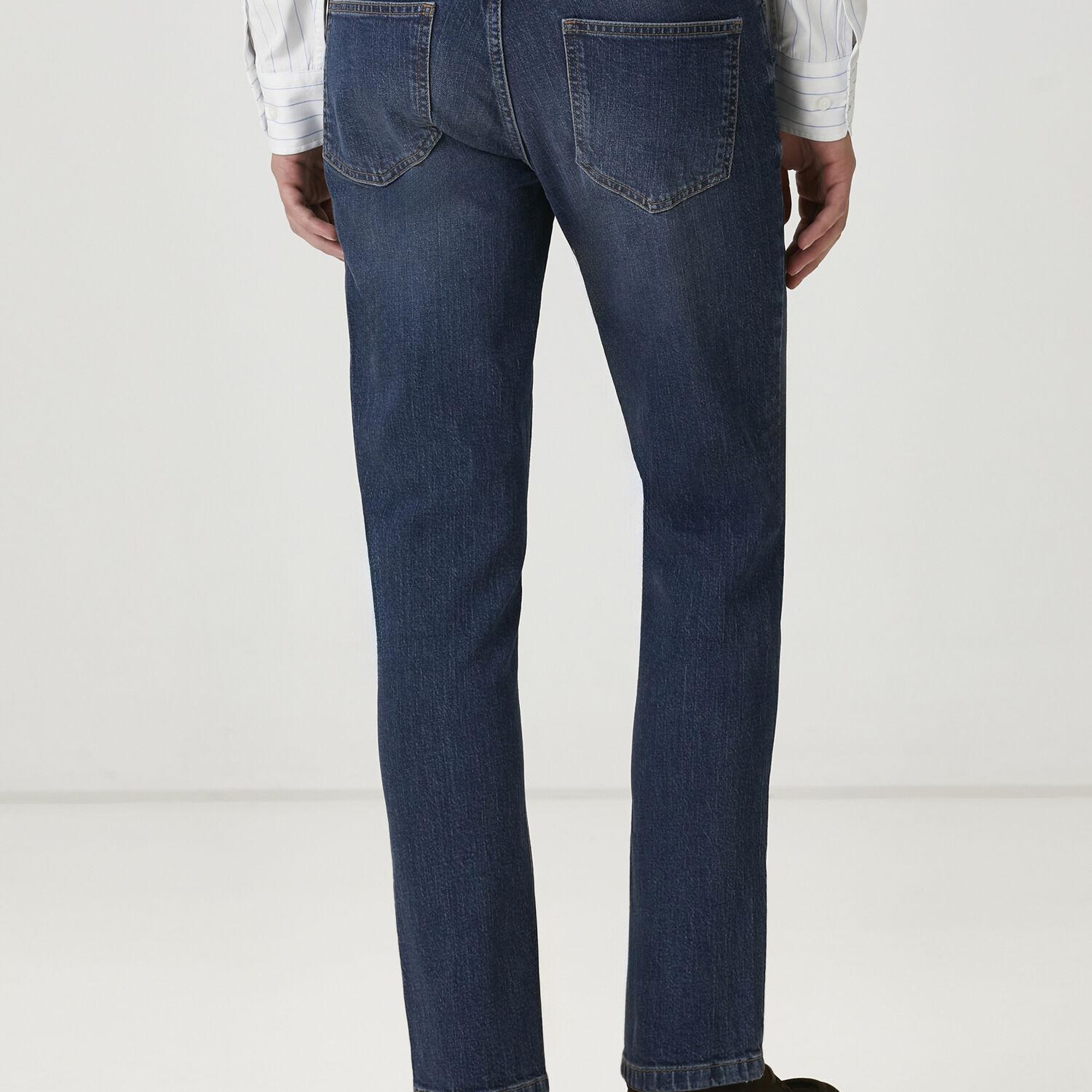 Beymen Club Erkek Mavi Yıkamalı Slim Fit Jean Pantolon